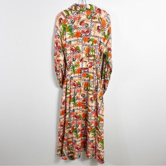 La Maise Studio Alani Belted Midi Dress Size Small NWT Crab Shack - Picture 6 of 8